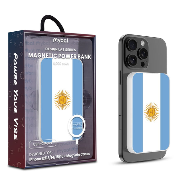 MyBat Design Lab 5000mAh Magnetic Wireless Power Bank - White - Argentinian Flag - MPBBAT132-WH-031-1.jpg
