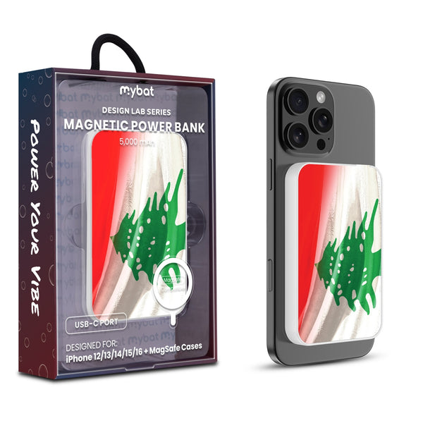 MyBat Design Lab 5000mAh Magnetic Wireless Power Bank - White - Lebanese Flag - MPBBAT132-WH-033-1.jpg