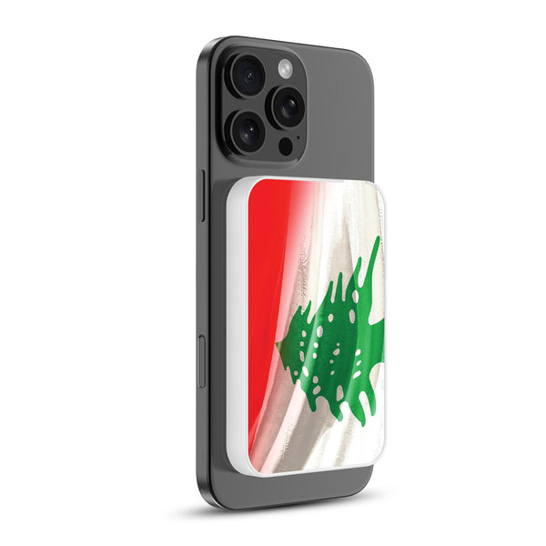 MyBat Design Lab 5000mAh Magnetic Wireless Power Bank - White - Lebanese Flag - MPBBAT132-WH-033-2.jpg