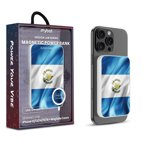 MyBat Design Lab 5000mAh Magnetic Wireless Power Bank - White - Guatemalan Flag - MPBBAT132-WH-045-1.jpg