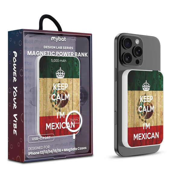 MyBat Design Lab 5000mAh Magnetic Wireless Power Bank - White - Keep Calm, I'm Mexican - MPBBAT132-WH-051-1.jpg