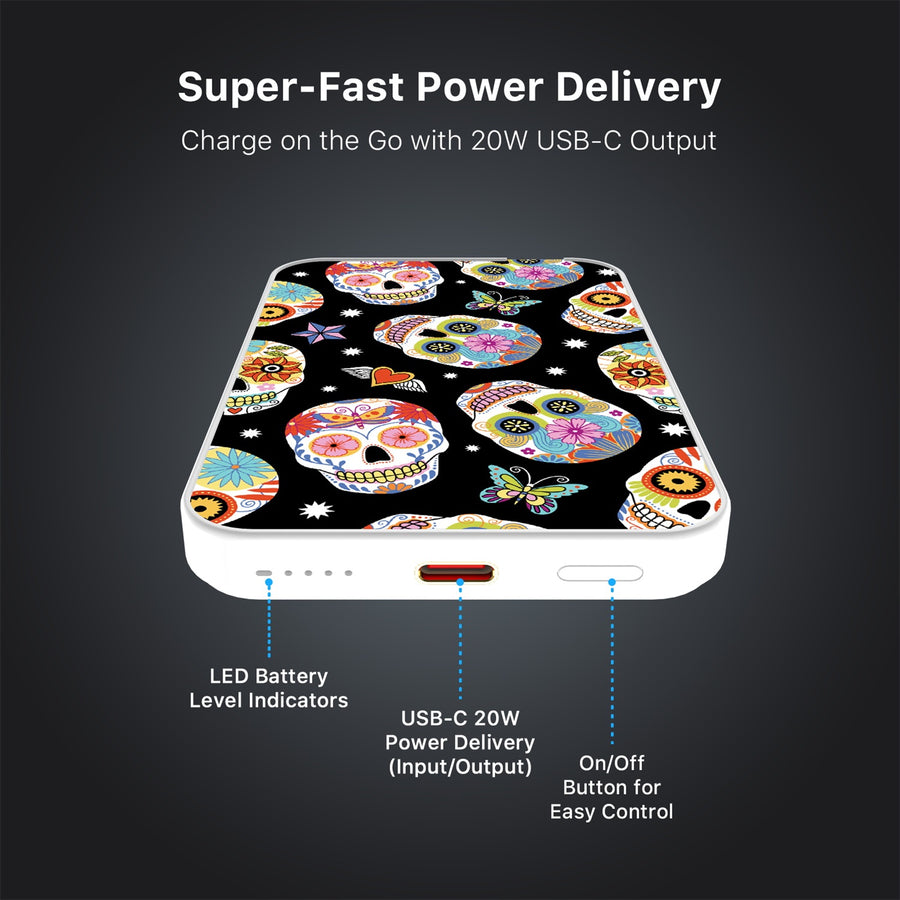 MyBat Design Lab 5000mAh Magnetic Wireless Power Bank - White - Day of the Dead - MPBBAT132-WH-056-7.jpg