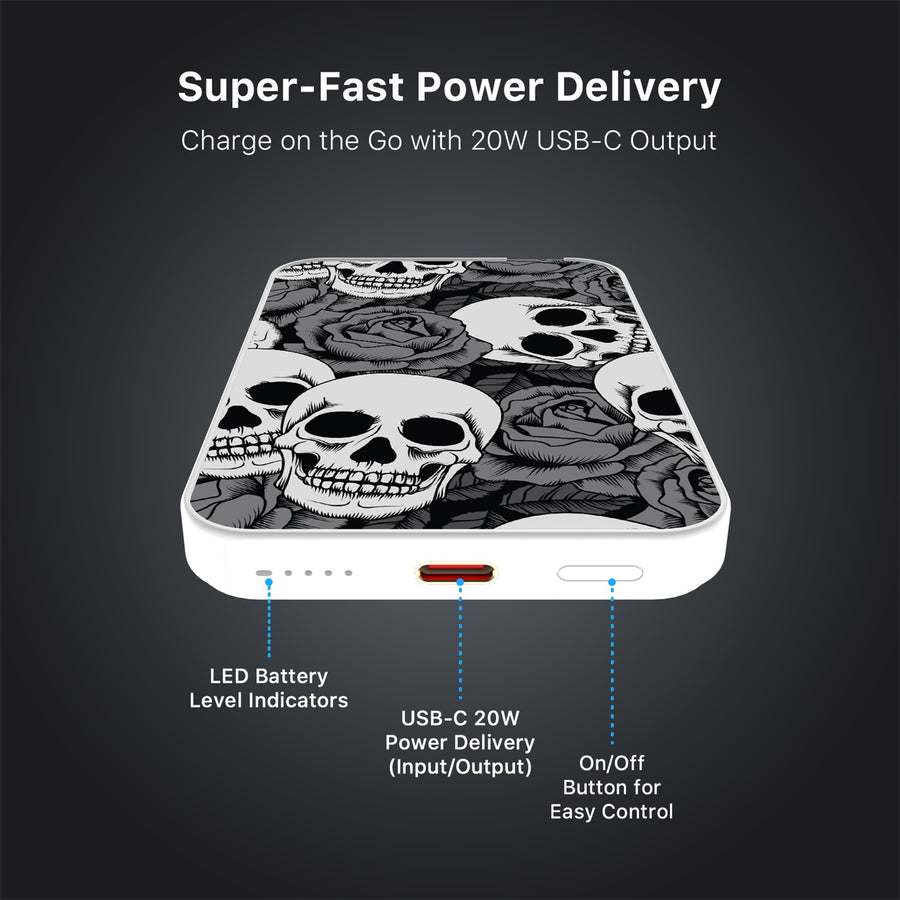 MyBat Design Lab 5000mAh Magnetic Wireless Power Bank - White - Skull Garden - MPBBAT132-WH-081-7.jpg