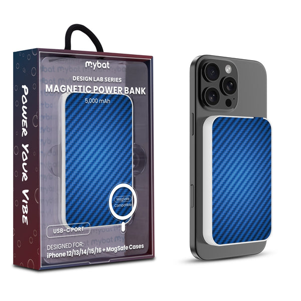MyBat Design Lab 5000mAh Magnetic Wireless Power Bank - White - Blue Carbon Fiber - MPBBAT132-WH-084-1.jpg