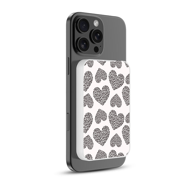 MyBat Design Lab 5000mAh Magnetic Wireless Power Bank - White - Leopard Print Hearts - MPBBAT132-WH-098-2.jpg
