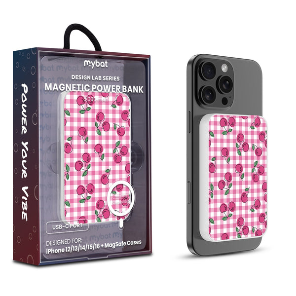 MyBat Design Lab 5000mAh Magnetic Wireless Power Bank - White - Pink Cherries - MPBBAT132-WH-100-1.jpg