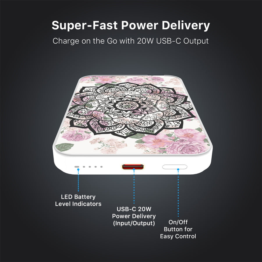 MyBat Design Lab 5000mAh Magnetic Wireless Power Bank - White - Mandala - MPBBAT132-WH-113-7.jpg