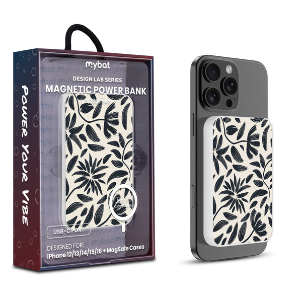 MyBat Design Lab 5000mAh Magnetic Wireless Power Bank - White - Vintage Floral - MPBBAT132-WH-124-1.jpg
