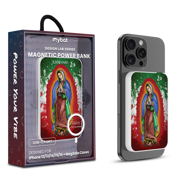 MyBat Design Lab 5000mAh Magnetic Wireless Power Bank - White - Guadalupe Virgin Mary - MPBBAT132-WH-139-1.jpg