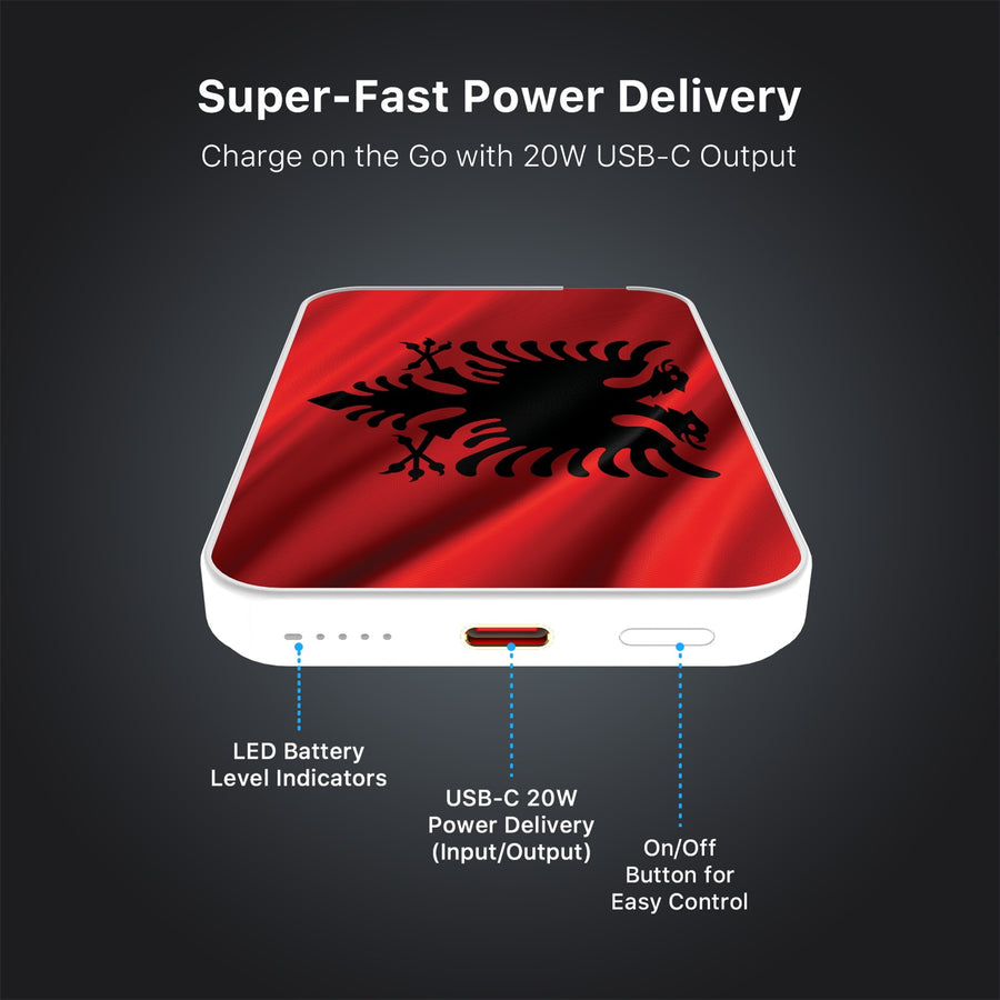 MyBat Design Lab 5000mAh Magnetic Wireless Power Bank - White - Albania Flag - MPBBAT132-WH-140-7.jpg