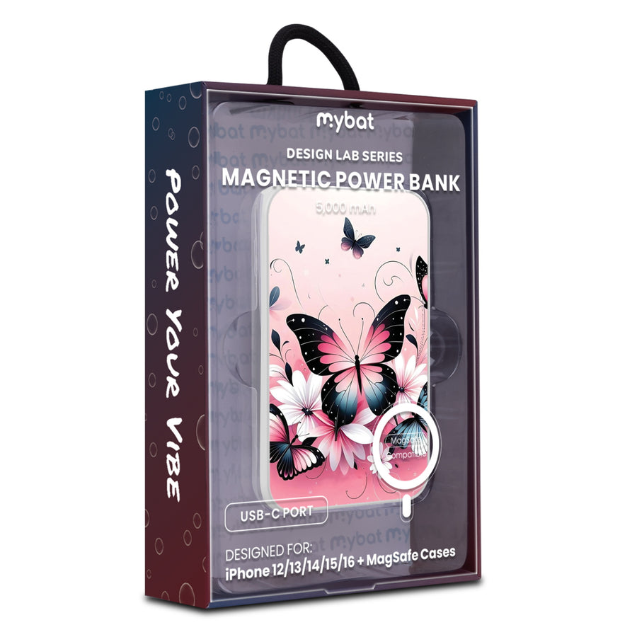 MyBat Design Lab 5000mAh Magnetic Wireless Power Bank - White - Butterfly Bouquet - MPBBAT132-WH-184-9.jpg