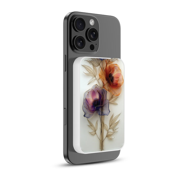 MyBat Design Lab 5000mAh Magnetic Wireless Power Bank - White - Pressed Flowers - MPBBAT132-WH-185-2.jpg