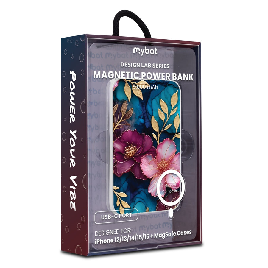 MyBat Design Lab 5000mAh Magnetic Wireless Power Bank - White - Gilded Petals - MPBBAT132-WH-188-9.jpg