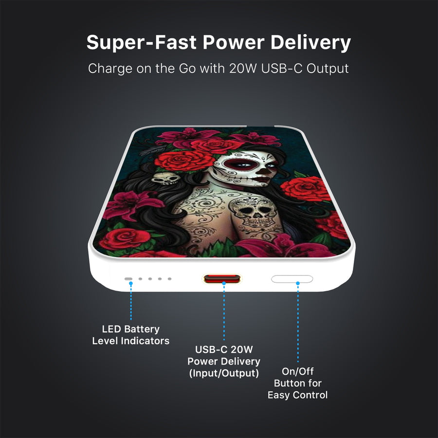 MyBat Design Lab 5000mAh Magnetic Wireless Power Bank - White - Lady Of The Dead - MPBBAT132-WH-189-7.jpg