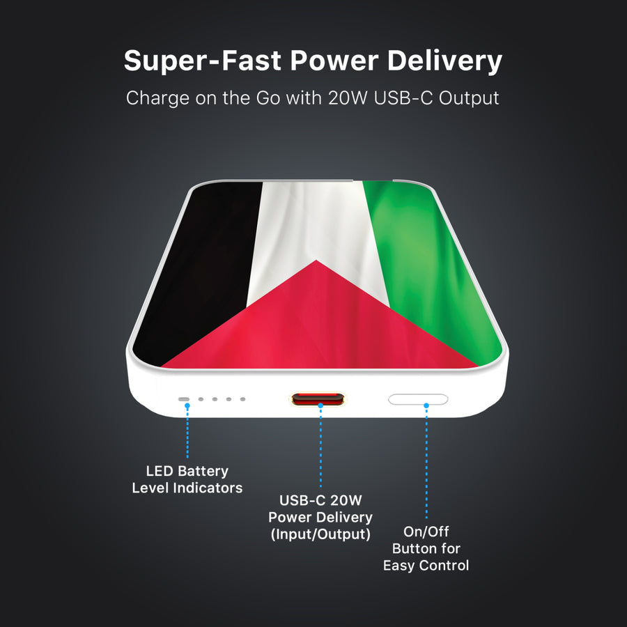 MyBat Design Lab 5000mAh Magnetic Wireless Power Bank - White - Palestine Flag - MPBBAT132-WH-306-7.jpg