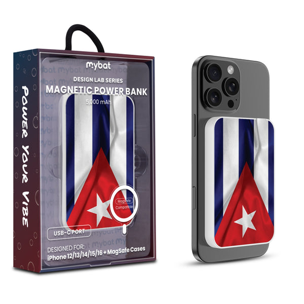 MyBat Design Lab 5000mAh Magnetic Wireless Power Bank - White - Cuba Flag - MPBBAT132-WH-309-1.jpg