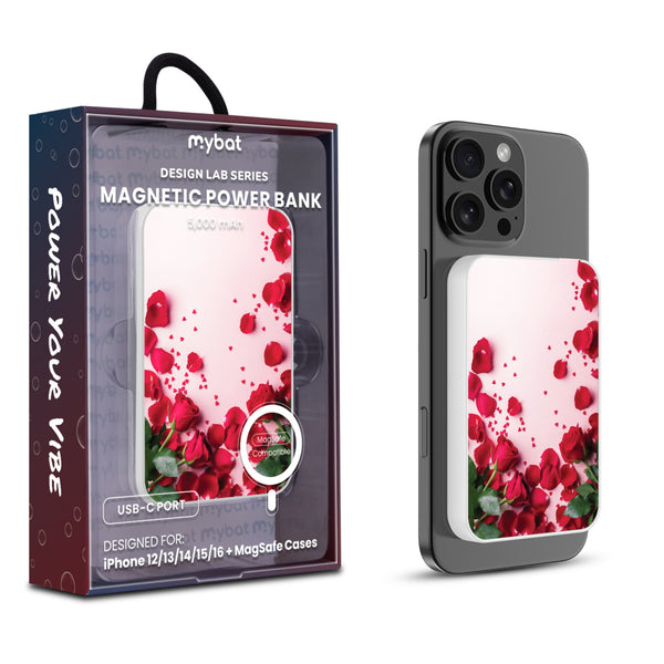 MyBat Design Lab 5000mAh Magnetic Wireless Power Bank - White - Rose Petals - MPBBAT132-WH-342-1.jpg
