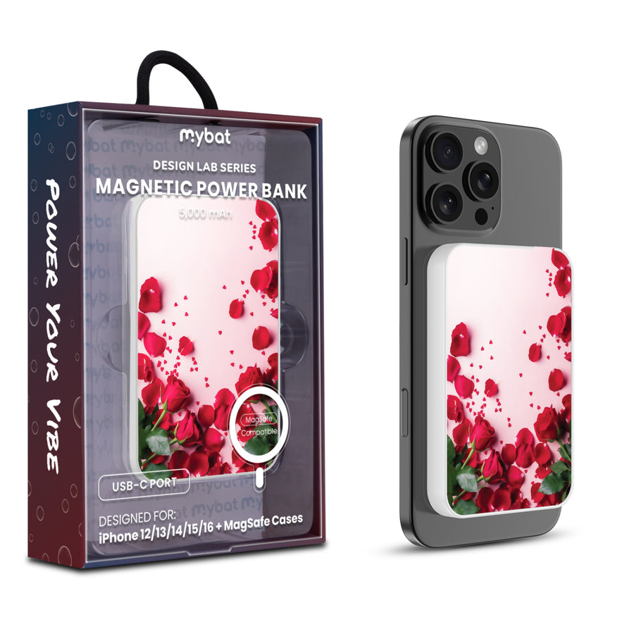 MyBat Design Lab 5000mAh Magnetic Wireless Power Bank - White - Rose Petals - MPBBAT132-WH-342-1.jpg
