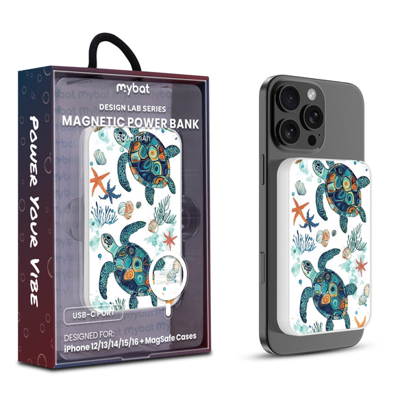 MyBat Design Lab 5000mAh Magnetic Wireless Power Bank - White - Sea Turtles - MPBBAT132-WH-375-1.jpg