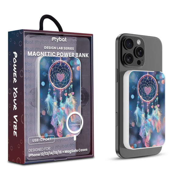 MyBat Design Lab 5000mAh Magnetic Wireless Power Bank - White - Pastel Dreamcatcher - MPBBAT132-WH-376-1.jpg