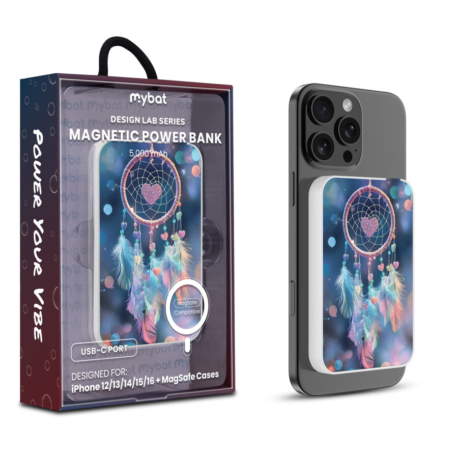 MyBat Design Lab 5000mAh Magnetic Wireless Power Bank - White - Pastel Dreamcatcher - MPBBAT132-WH-376-1.jpg