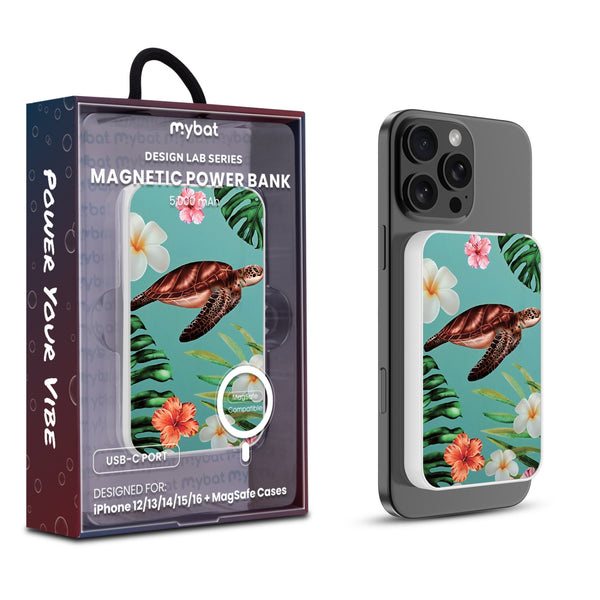 MyBat Design Lab 5000mAh Magnetic Wireless Power Bank - White - Hawaiian Sea Turtle - MPBBAT132-WH-380-1.jpg