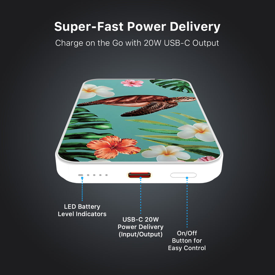 MyBat Design Lab 5000mAh Magnetic Wireless Power Bank - White - Hawaiian Sea Turtle - MPBBAT132-WH-380-7.jpg