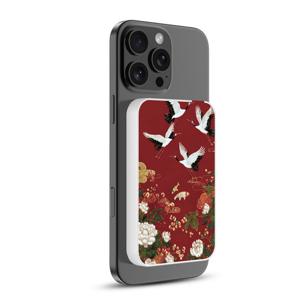 MyBat Design Lab 5000mAh Magnetic Wireless Power Bank - White - Crane and Koi Fish - MPBBAT132-WH-391-2.jpg