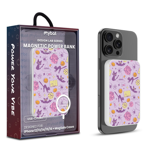 MyBat Design Lab 5000mAh Magnetic Wireless Power Bank - White - Little Witch - MPBBAT132-WH-413-1.jpg