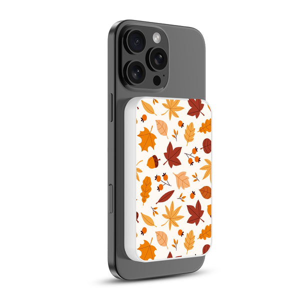 MyBat Design Lab 5000mAh Magnetic Wireless Power Bank - White - Falling Leaves - MPBBAT132-WH-424-2.jpg