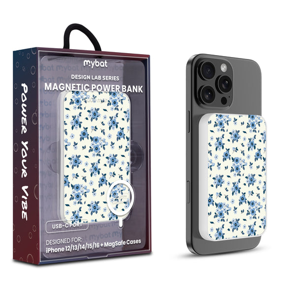 MyBat Design Lab 5000mAh Magnetic Wireless Power Bank - White - Porcelain Petals - MPBBAT132-WH-437-1.jpg