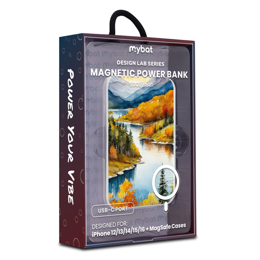 MyBat Design Lab 5000mAh Magnetic Wireless Power Bank - White - Impressionist Foliage - MPBBAT132-WH-452-9.jpg