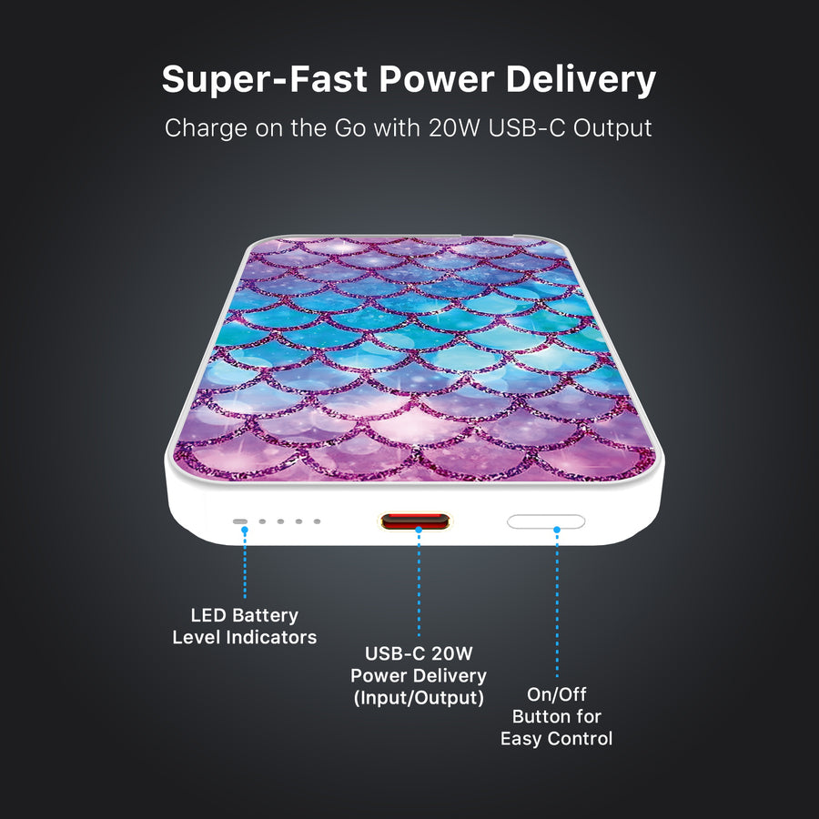 MyBat Design Lab 5000mAh Magnetic Wireless Power Bank - White - Mermaid Scales - MPBBAT132-WH-458-7.jpg