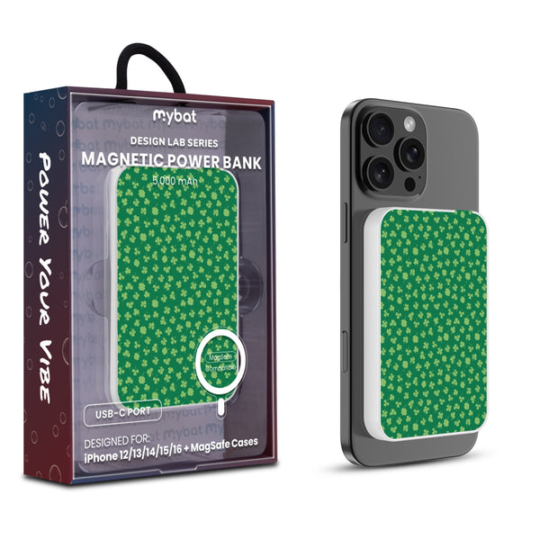 MyBat Design Lab 5000mAh Magnetic Wireless Power Bank - White - Lucky Clover - MPBBAT132-WH-466-1.jpg