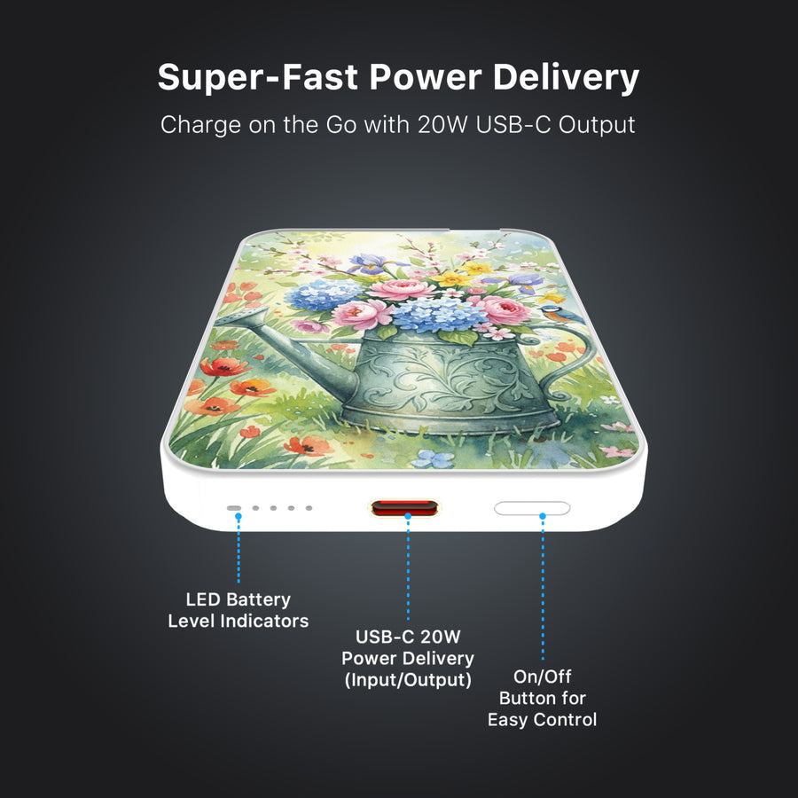MyBat Design Lab 5000mAh Magnetic Wireless Power Bank - White - Backyard Bouquet - MPBBAT132-WH-469-7.jpg