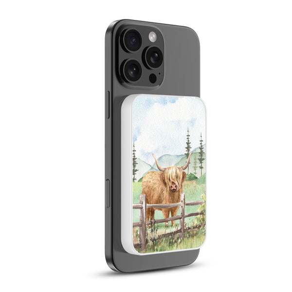 MyBat Design Lab 5000mAh Magnetic Wireless Power Bank - White - Highland Cow - MPBBAT132-WH-470-2.jpg