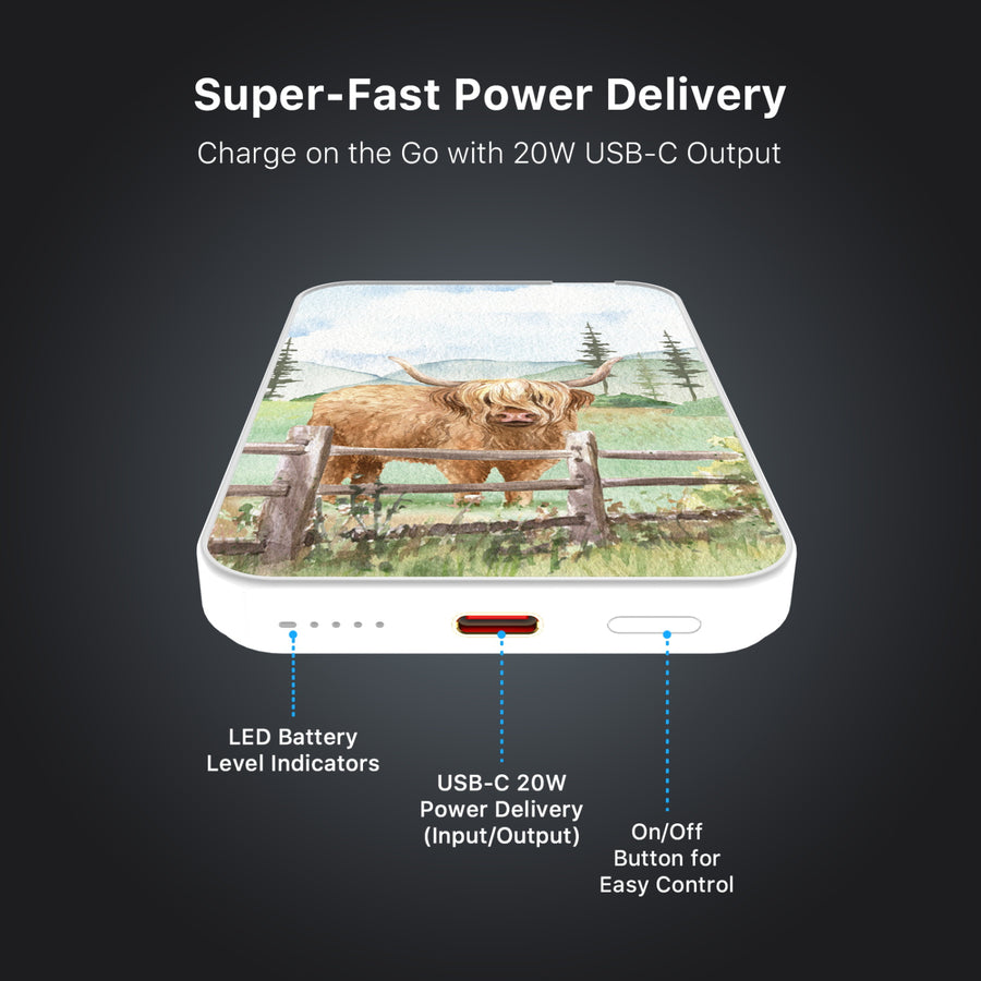 MyBat Design Lab 5000mAh Magnetic Wireless Power Bank - White - Highland Cow - MPBBAT132-WH-470-7.jpg