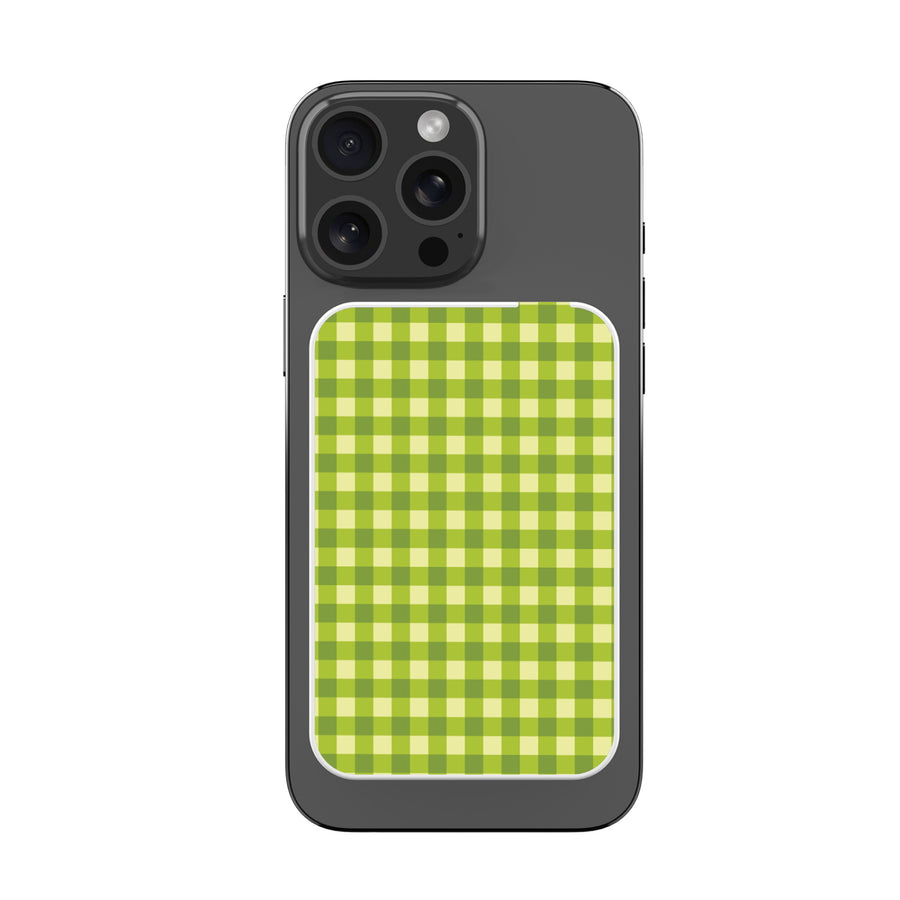 MyBat Design Lab 5000mAh Magnetic Wireless Power Bank - White - Green Gingham - MPBBAT132-WH-476-3.jpg