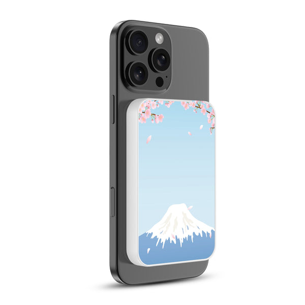 MyBat Design Lab 5000mAh Magnetic Wireless Power Bank - White - Fuji Blossoms - MPBBAT132-WH-492-2.jpg