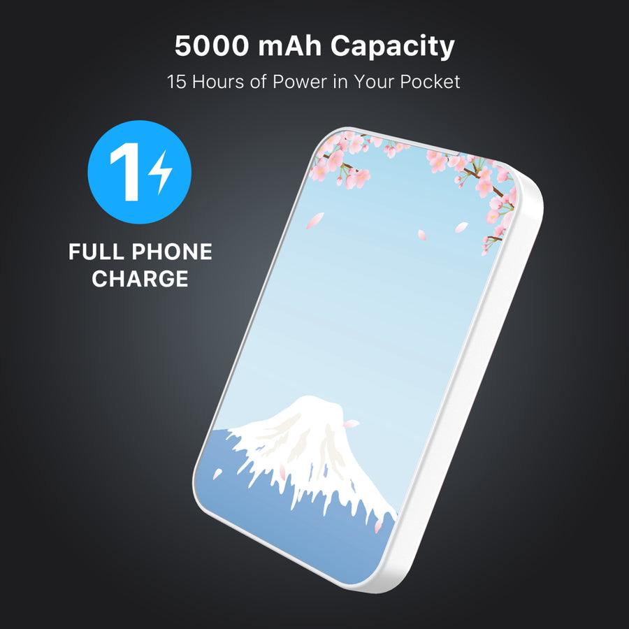 MyBat Design Lab 5000mAh Magnetic Wireless Power Bank - White - Fuji Blossoms - MPBBAT132-WH-492-8.jpg