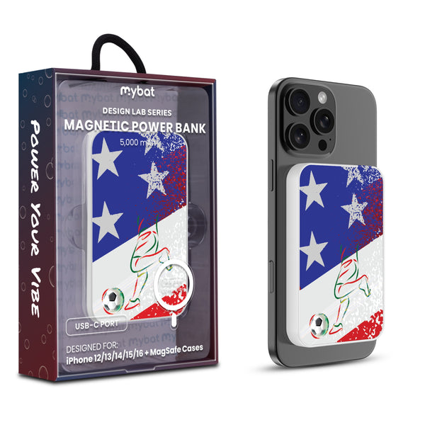 MyBat Design Lab 5000mAh Magnetic Wireless Power Bank - White – USA Soccer - MPBBAT132-WH-505-1.jpg