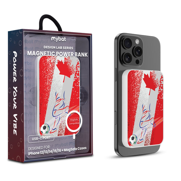 MyBat Design Lab 5000mAh Magnetic Wireless Power Bank - White – Canada Soccer - MPBBAT132-WH-506-1.jpg