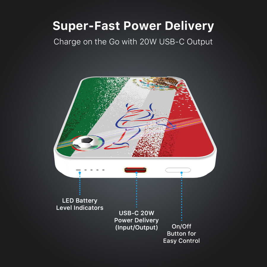 MyBat Design Lab 5000mAh Magnetic Wireless Power Bank - White – Mexico Soccer - MPBBAT132-WH-507-7.jpg