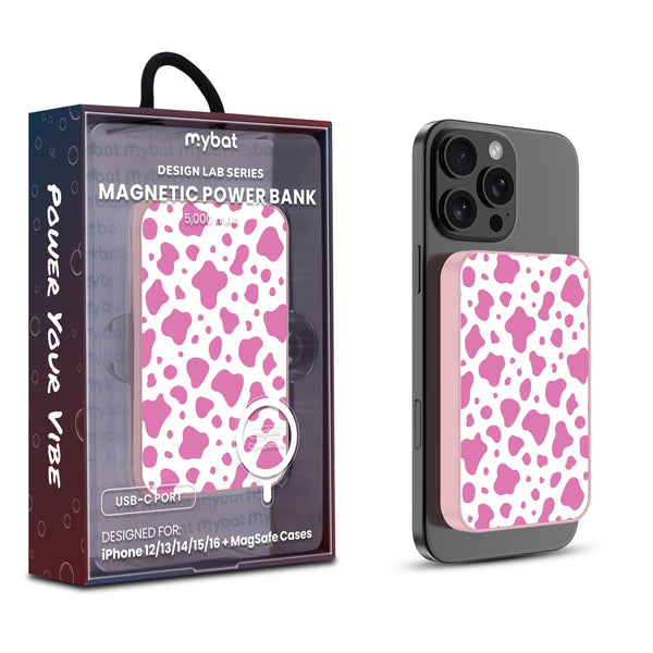 MyBat Design Lab 5000mAh Magnetic Wireless Power Bank - Pink - Pink Cow Print - MPBBAT133-PK-015-1.jpg