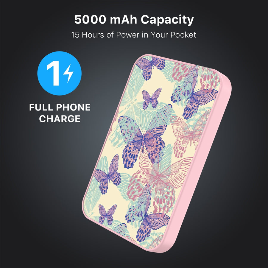 MyBat Design Lab 5000mAh Magnetic Wireless Power Bank - Pink - Butterflies - MPBBAT133-PK-019-8.jpg