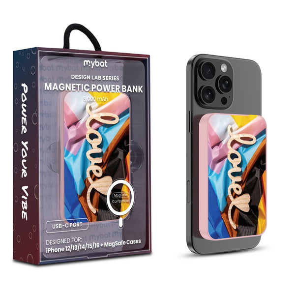 MyBat Design Lab 5000mAh Magnetic Wireless Power Bank - Pink - Love is Love - MPBBAT133-PK-037-1.jpg