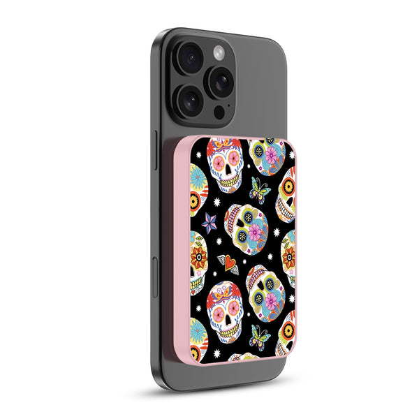 MyBat Design Lab 5000mAh Magnetic Wireless Power Bank - Pink - Day of the Dead - MPBBAT133-PK-056-2.jpg
