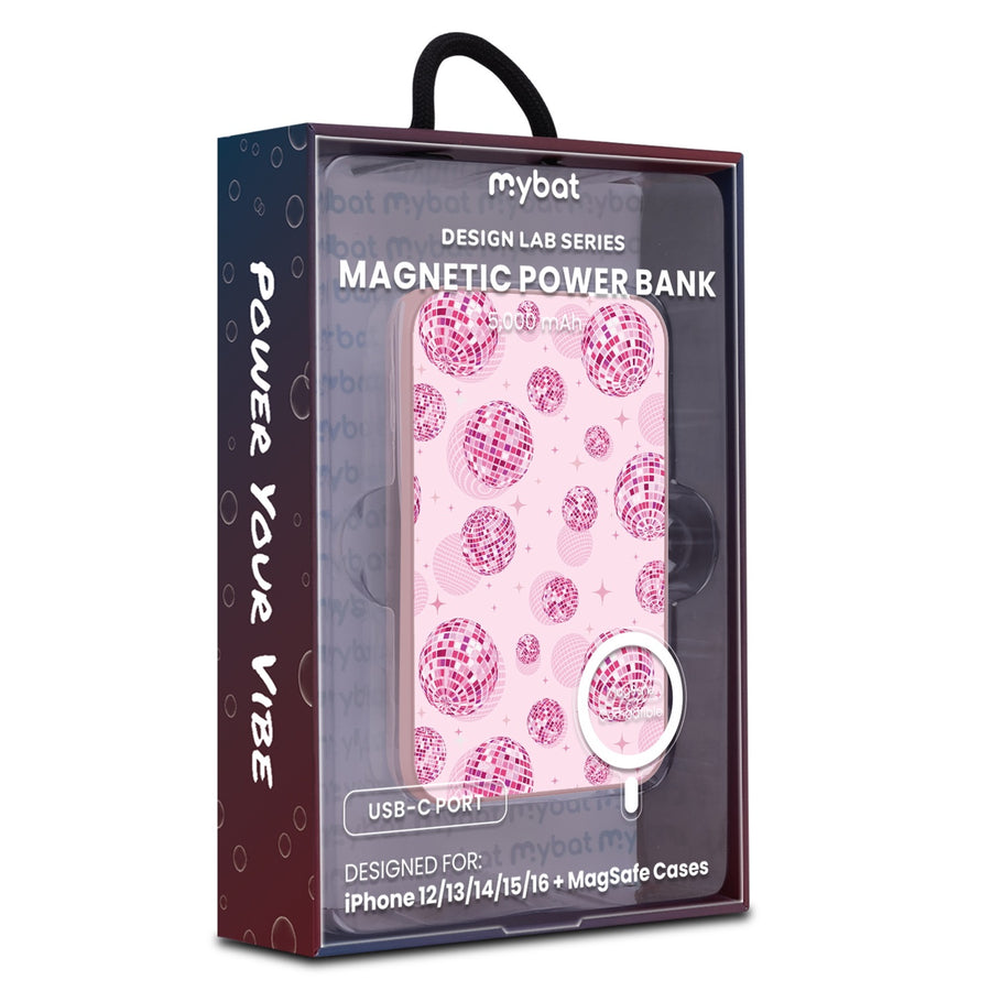 MyBat Design Lab 5000mAh Magnetic Wireless Power Bank - Pink - Disco Balls - MPBBAT133-PK-109-9.jpg