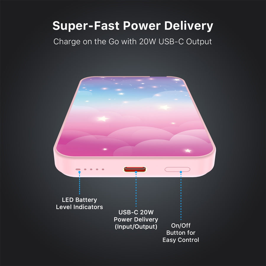 MyBat Design Lab 5000mAh Magnetic Wireless Power Bank - Pink - Clouds & Stars - MPBBAT133-PK-110-7.jpg