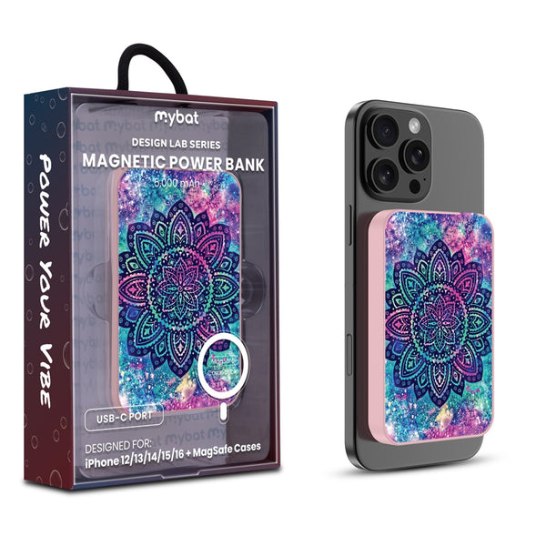 MyBat Design Lab 5000mAh Magnetic Wireless Power Bank - Pink - Cosmic Mandala - MPBBAT133-PK-165-1.jpg